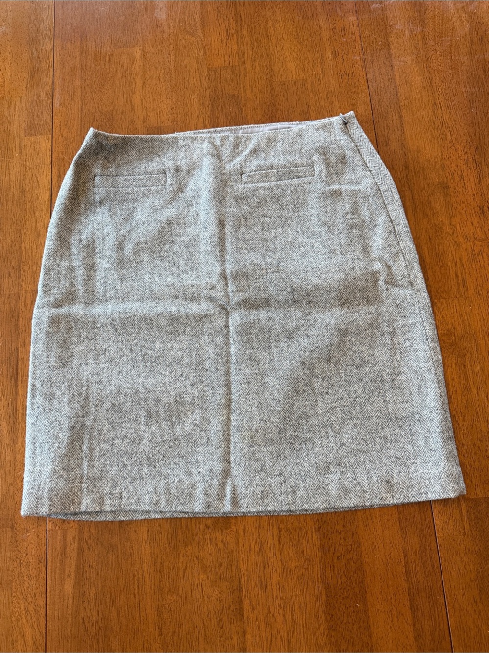 Talbots Classic Wool Blend Pencil Skirt in Light Gray